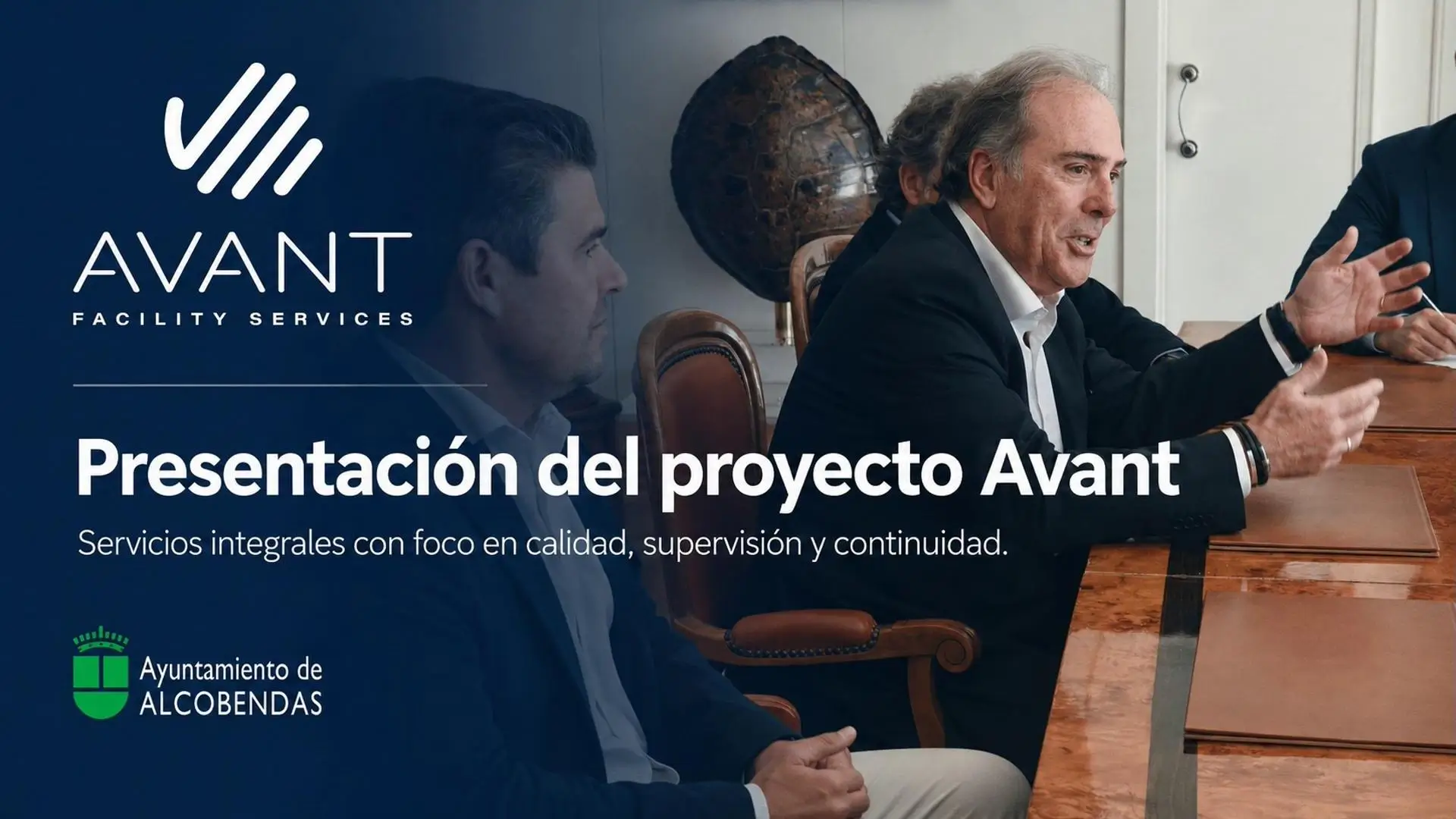Representantes del Ayuntamiento de Alcobendas durante la visita institucional a la sede de Avant Facility Services.